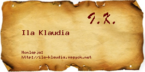 Ila Klaudia névjegykártya
