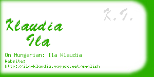 klaudia ila business card